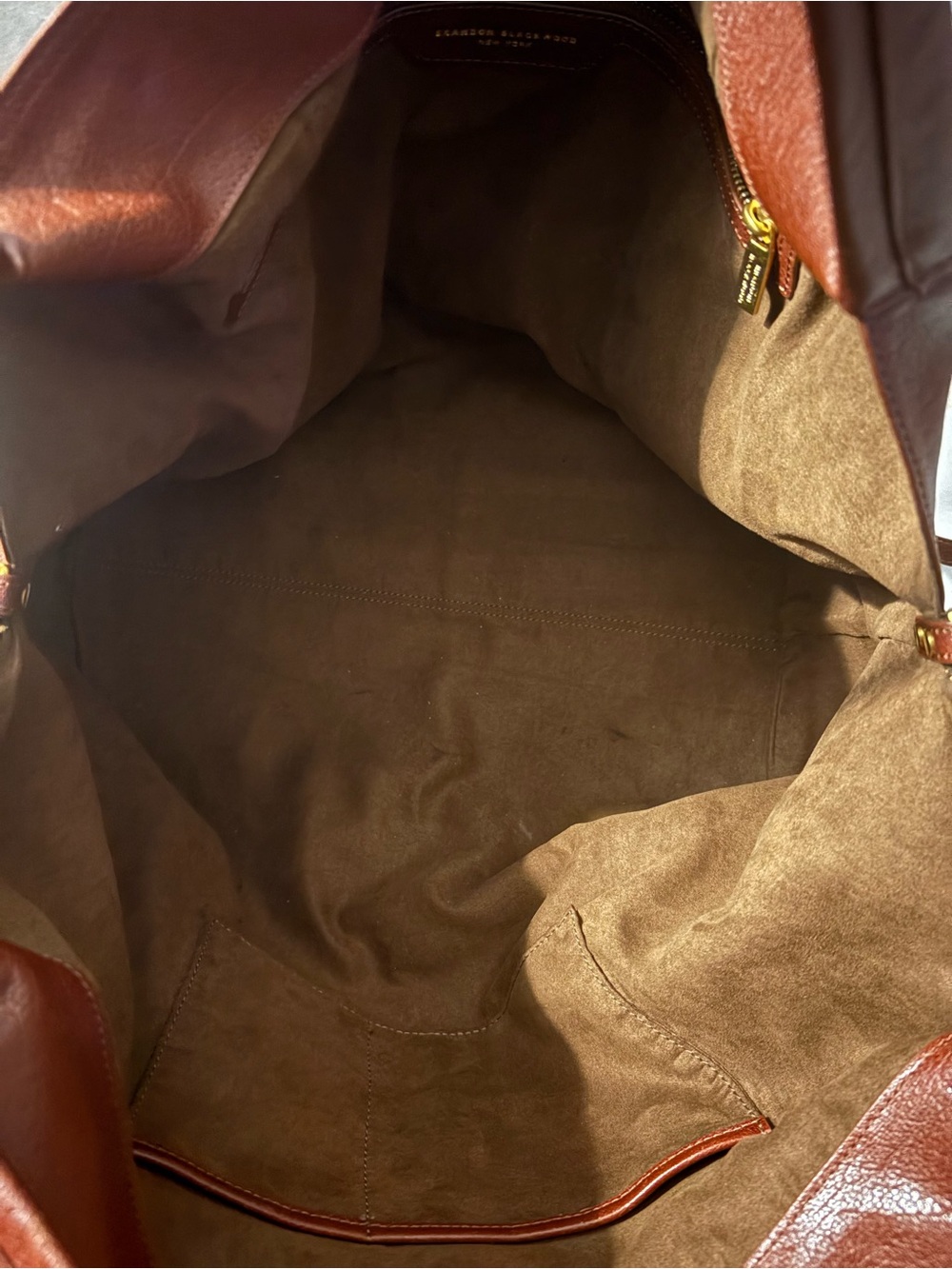 Brandon Blackwood Large Brown Leather Hobo Bag - Picture 11 of 14